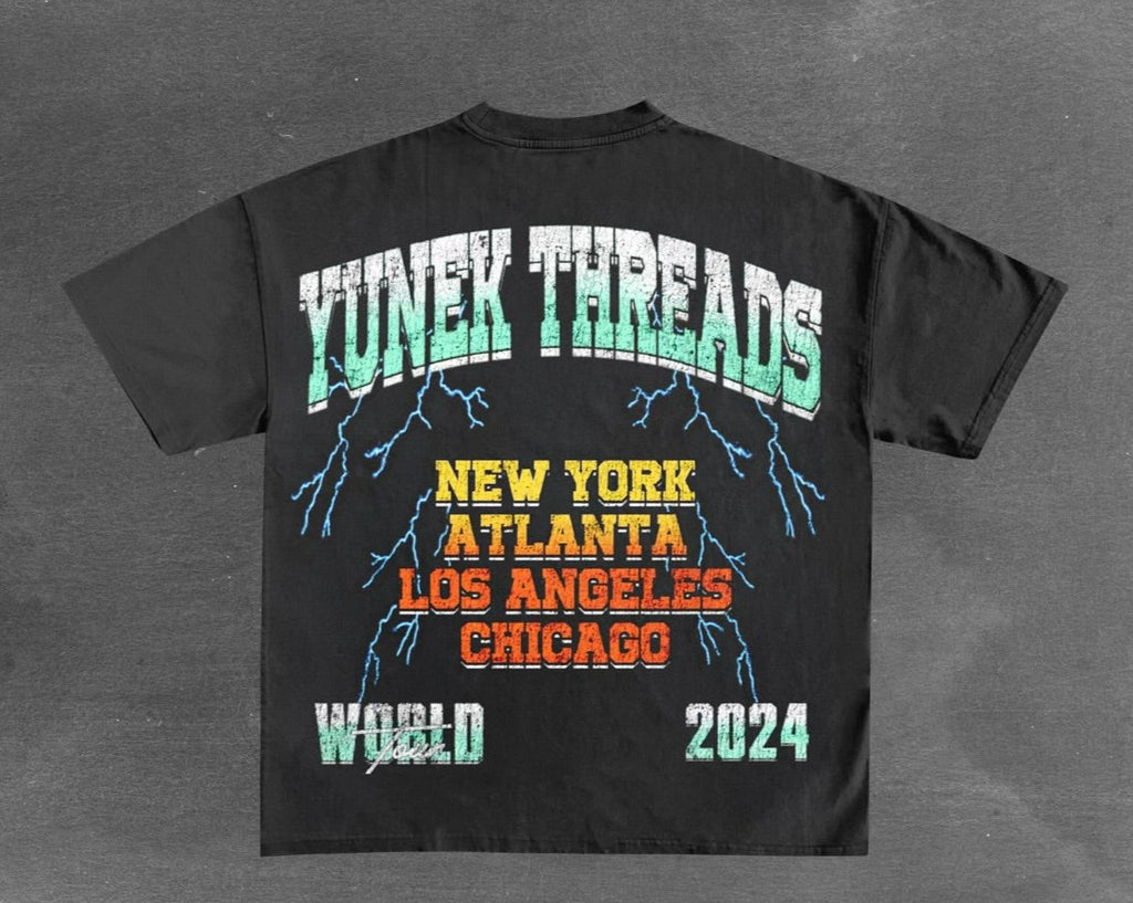 Yú-Nēk Threads Heavyweight Crew-neck World Tour 2024 T-Shirt